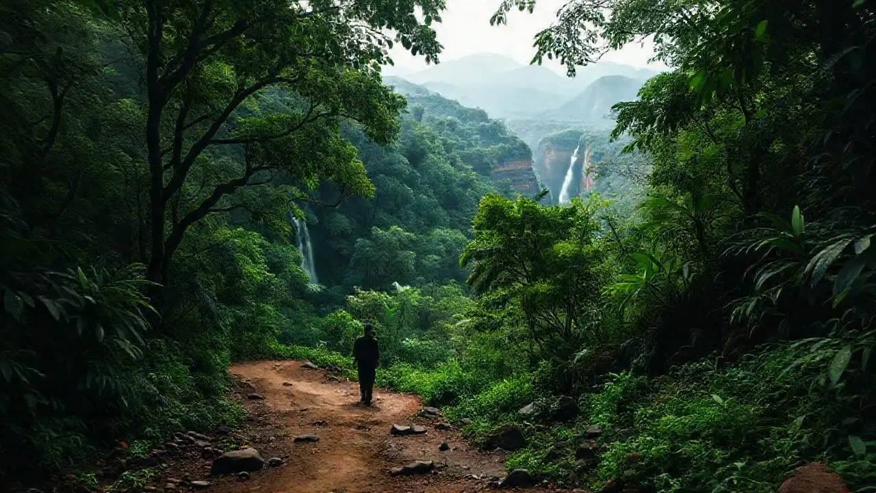Selva exuberante, figura solitaria, profunda inmensidad