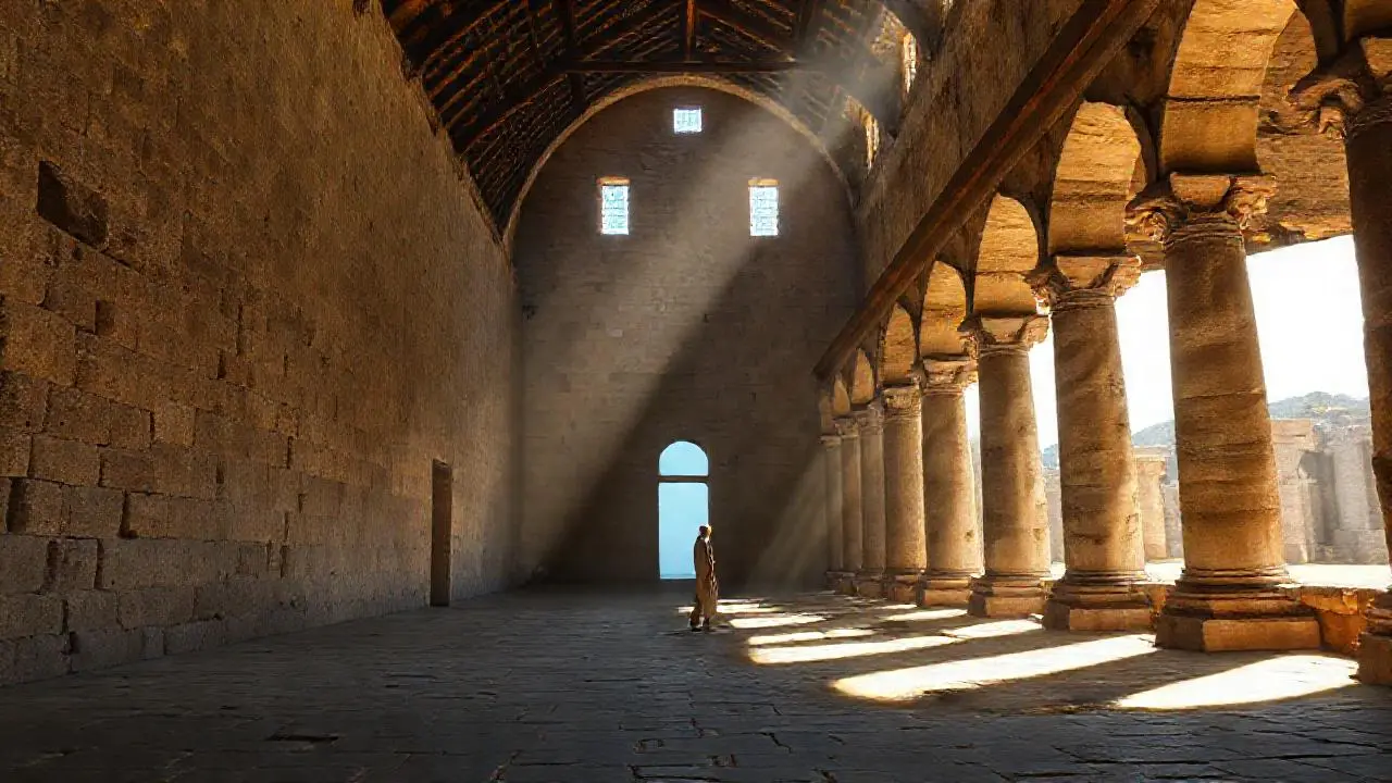 Espacio antiguo, tranquilo y lleno de luz