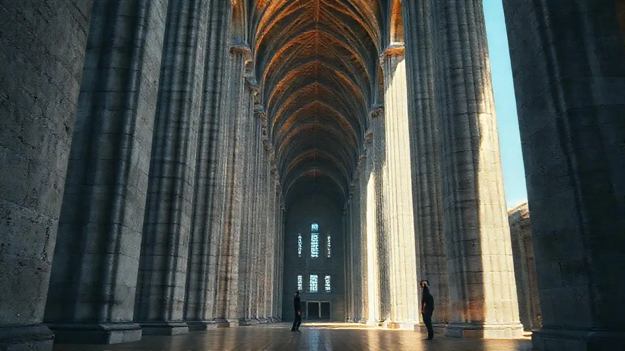 Espacio grandioso, sereno y ligeramente envejecido