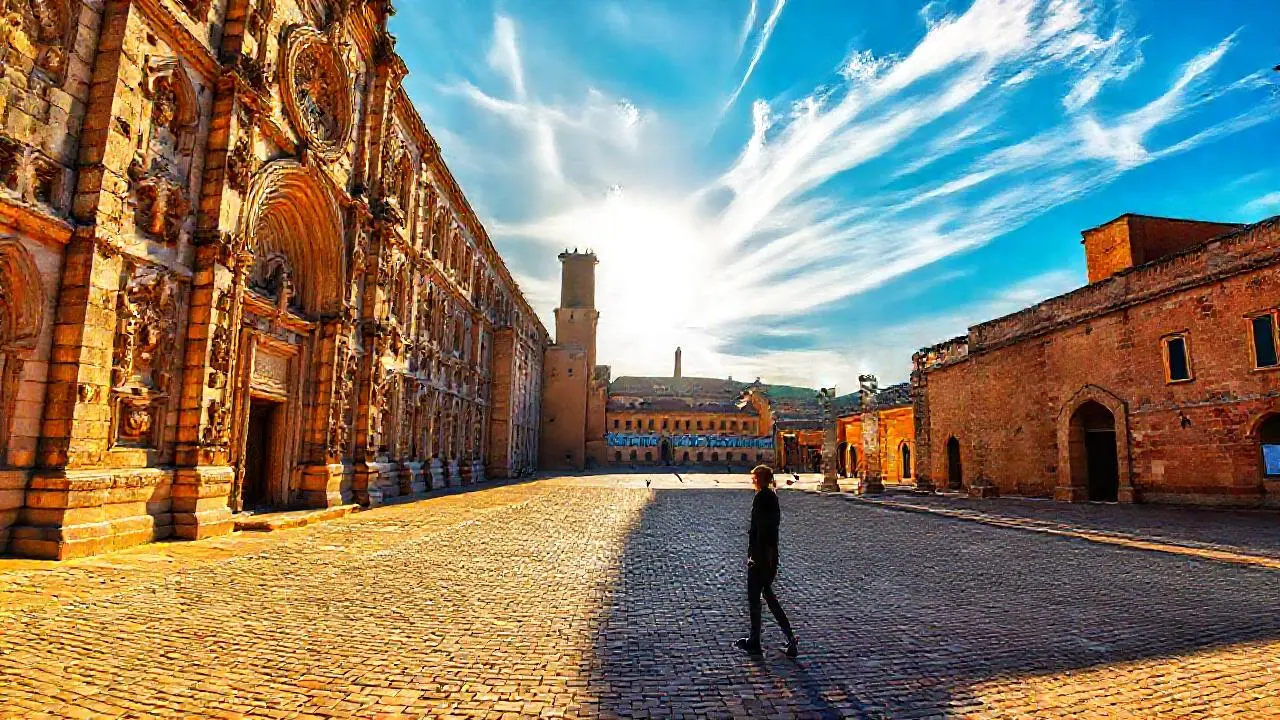 Edificio antiguo bajo luz cálida y aireada