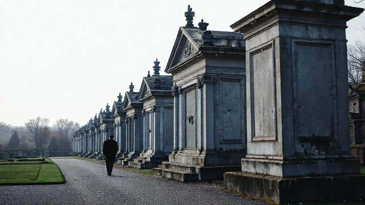 Un cementerio antiguo, melancólico y distante