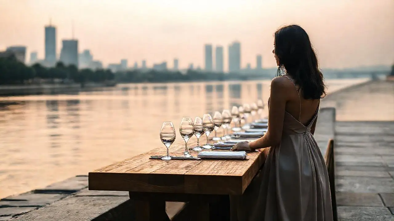 Serena escena crepuscular, reflejos tranquilos y elegantes