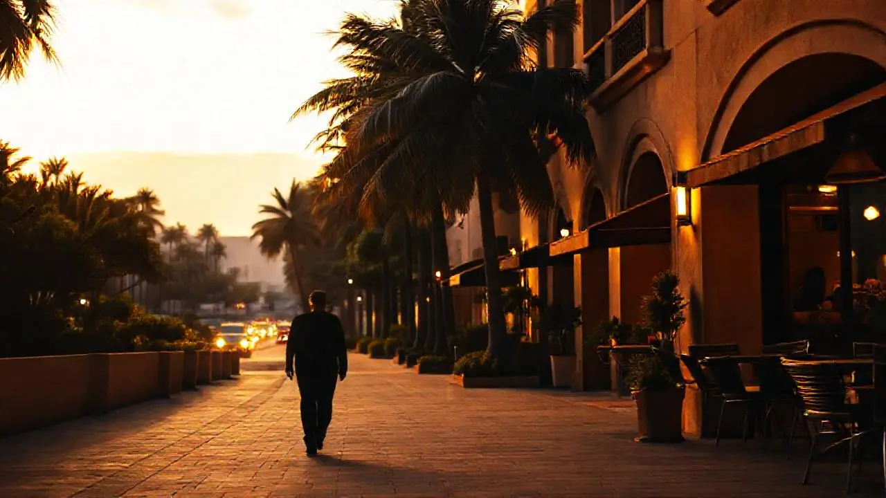 Tranquila escena nocturna, cálida y espaciosa