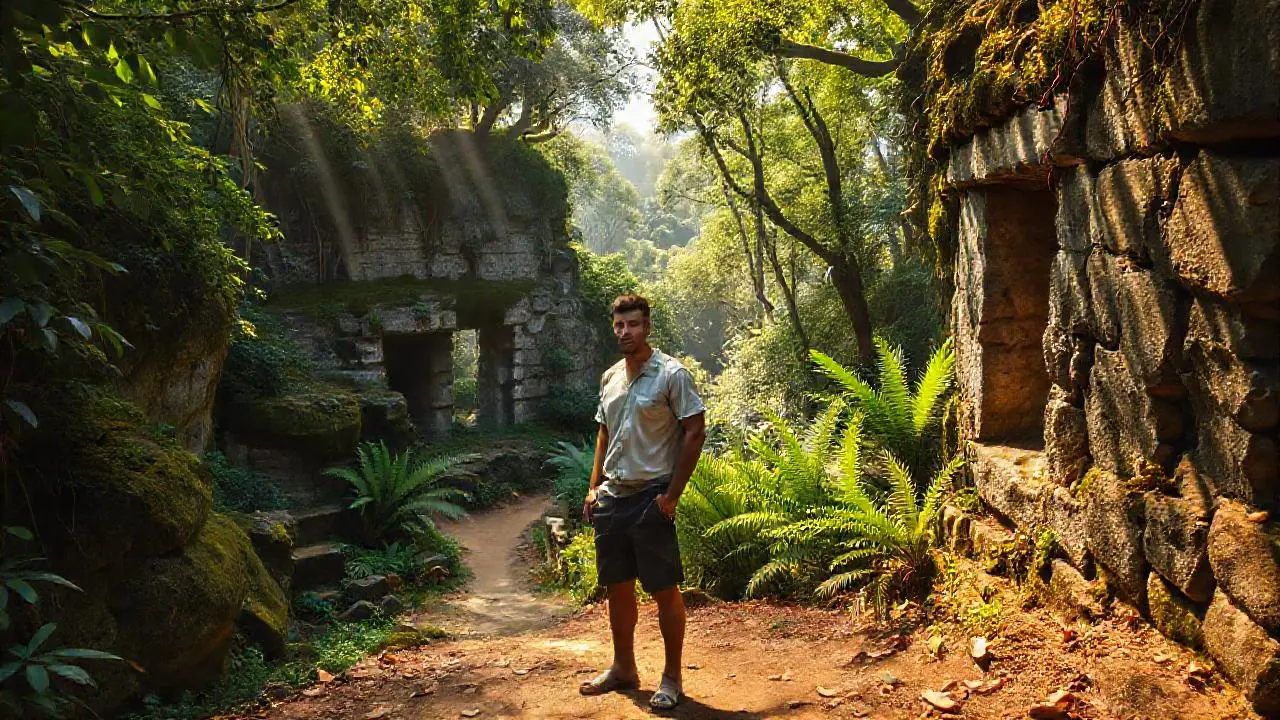 Ruinas mayas se funden con la selva