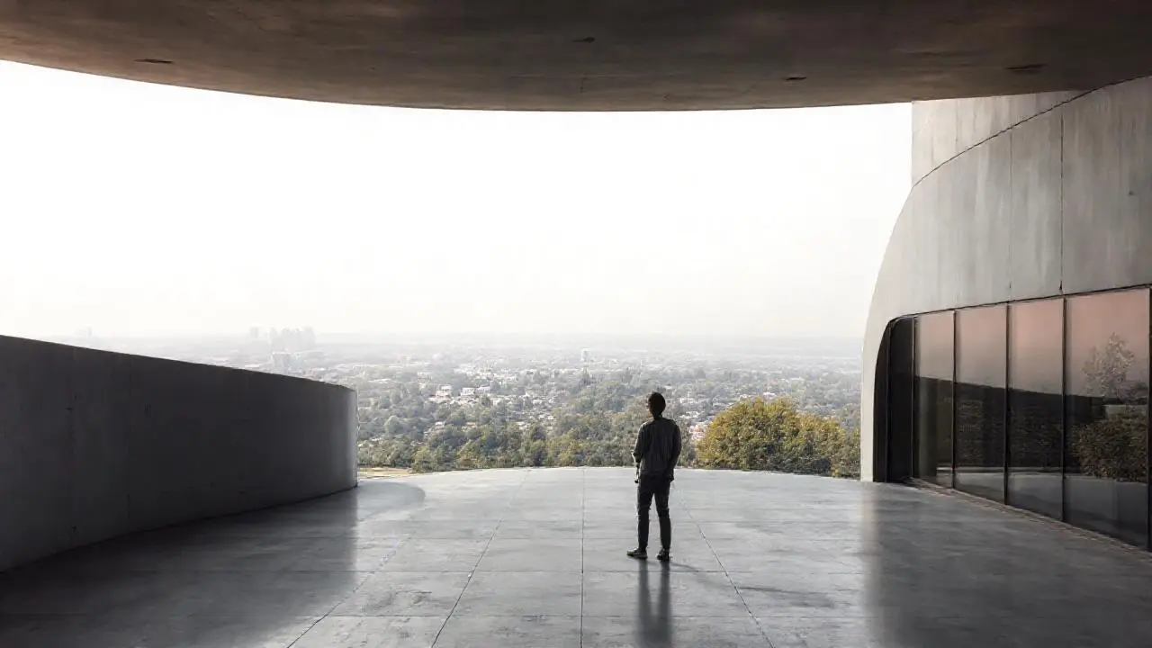 Arquitectura moderna, calma y luz difusa