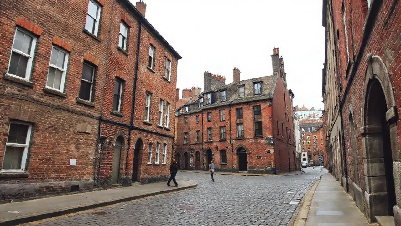 Calle antigua, tranquila y con perspectiva