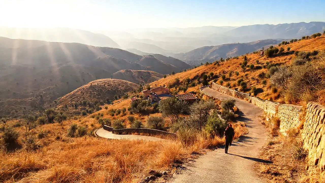 Paisaje rural, tranquilo y soleado