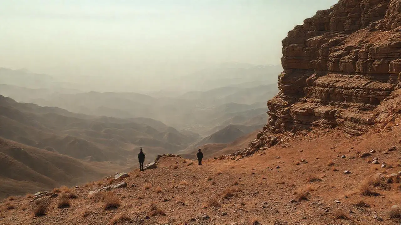 Paisaje vasto, árido y distante