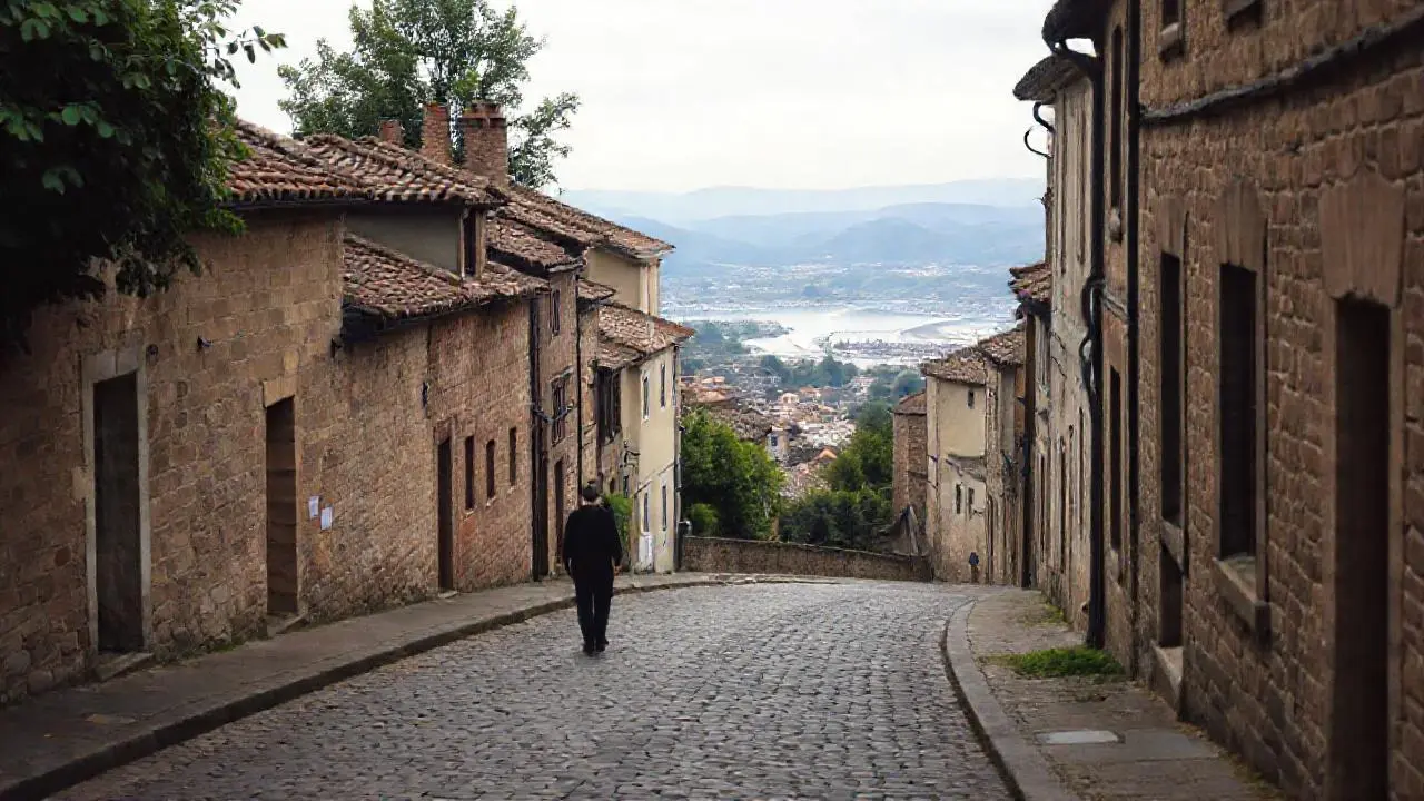 Pueblo antiguo, tranquilo y melancólico