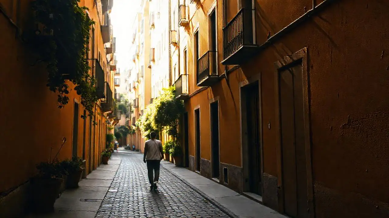 Calma y luz en un viejo callejón