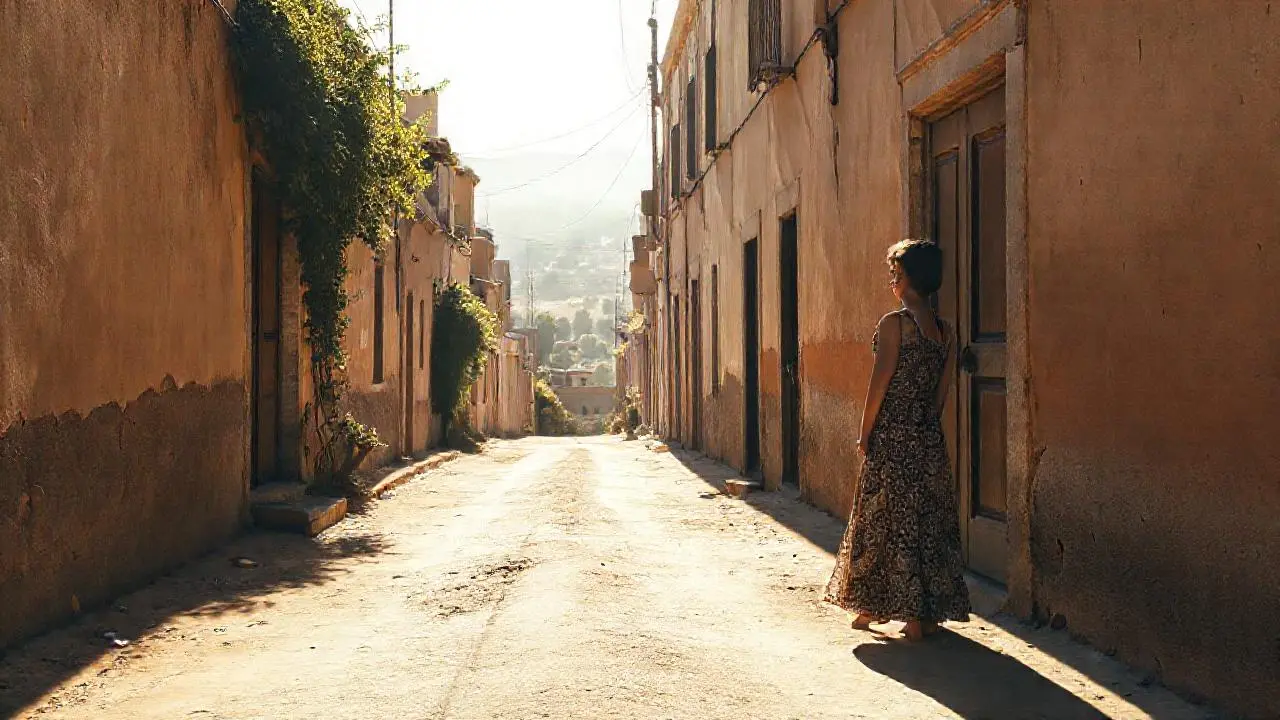 Escena tranquila y soleada, llena de detalles