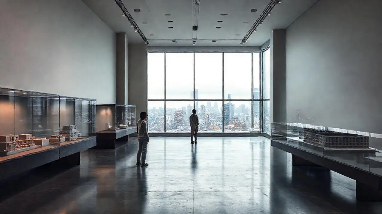 Galería moderna, calma y luminosa