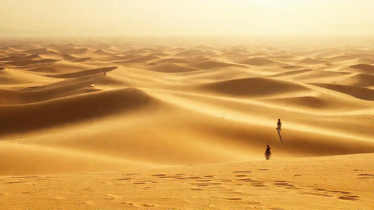 Inmenso desierto, arena, luz y soledad
