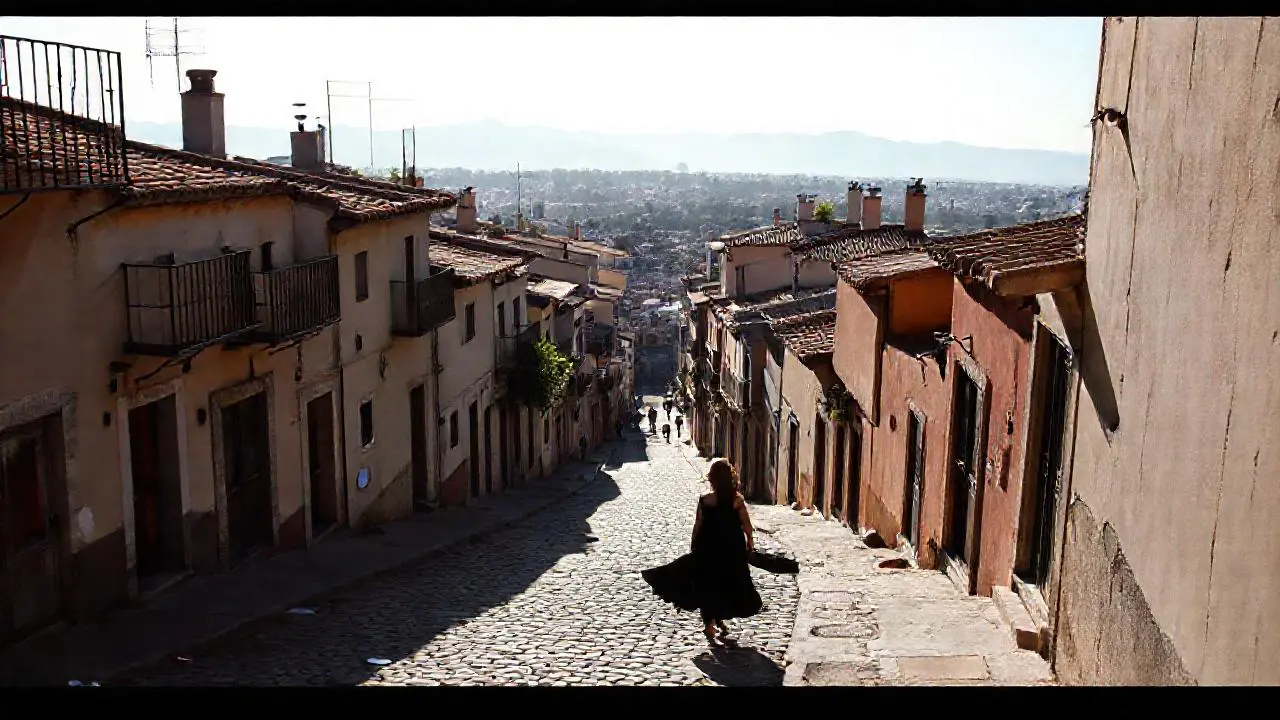 Calle antigua, ambiente tranquilo y luminoso