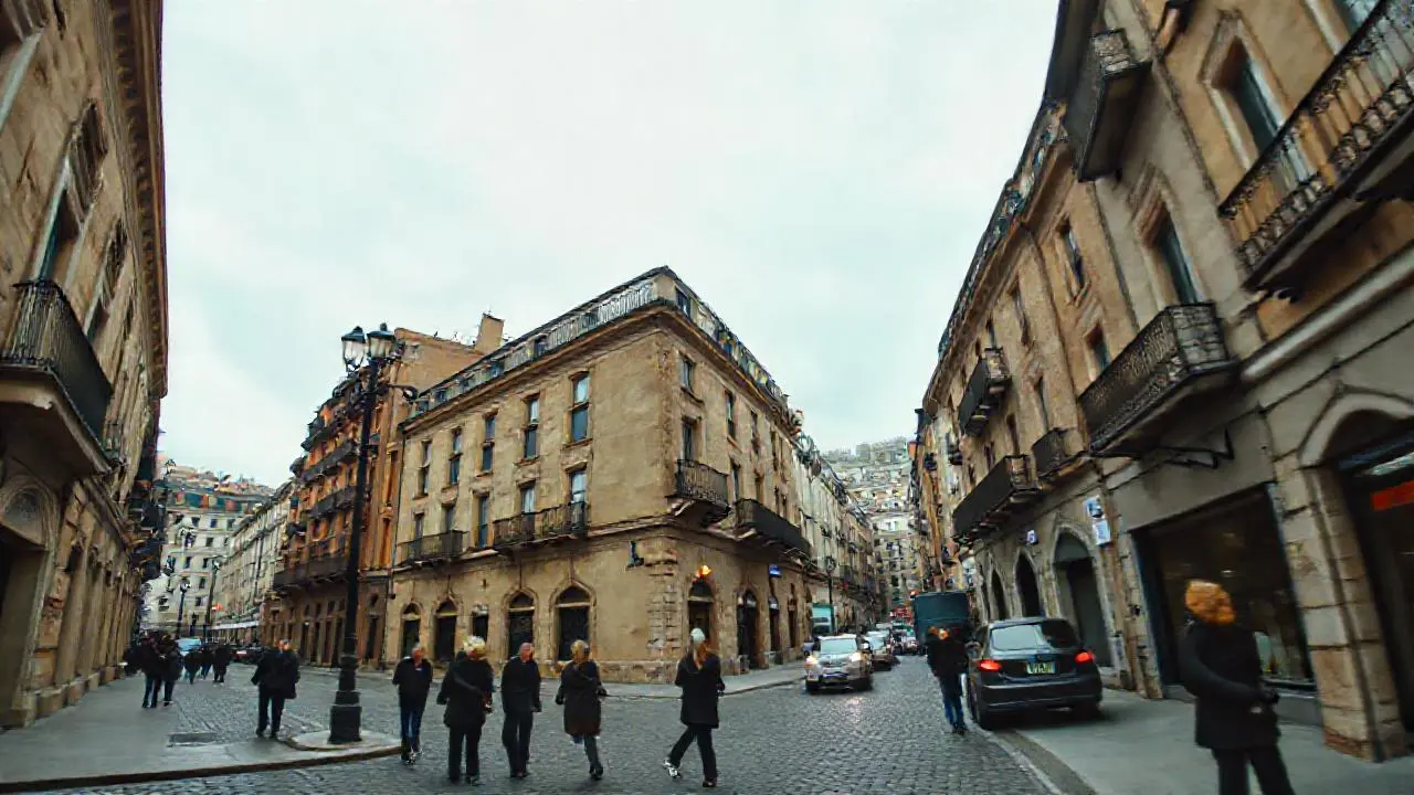 Escena urbana melancólica y suave