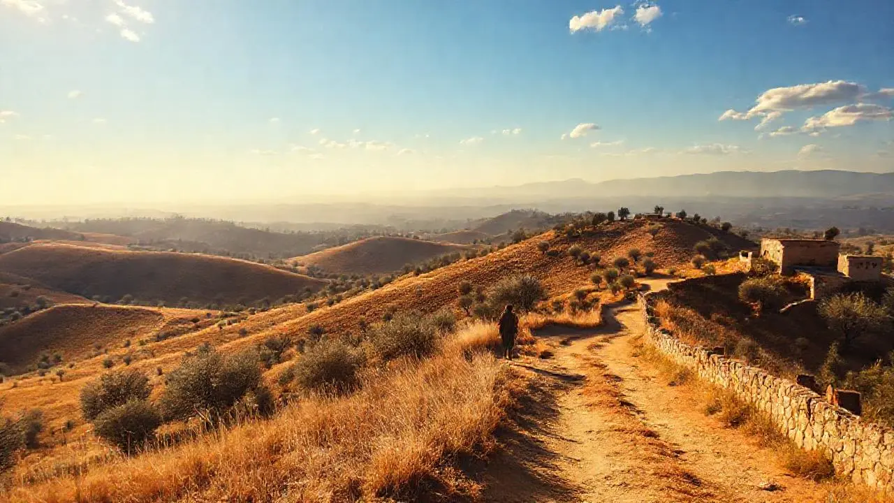 Paisaje rural tranquilo y soleado