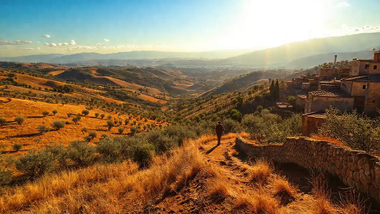 Paisaje mediterráneo cálido y sereno