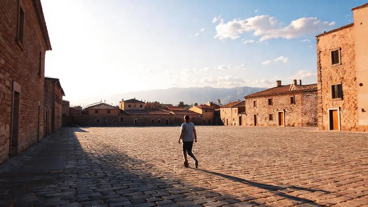 Escena tranquila, antigua y luminosa