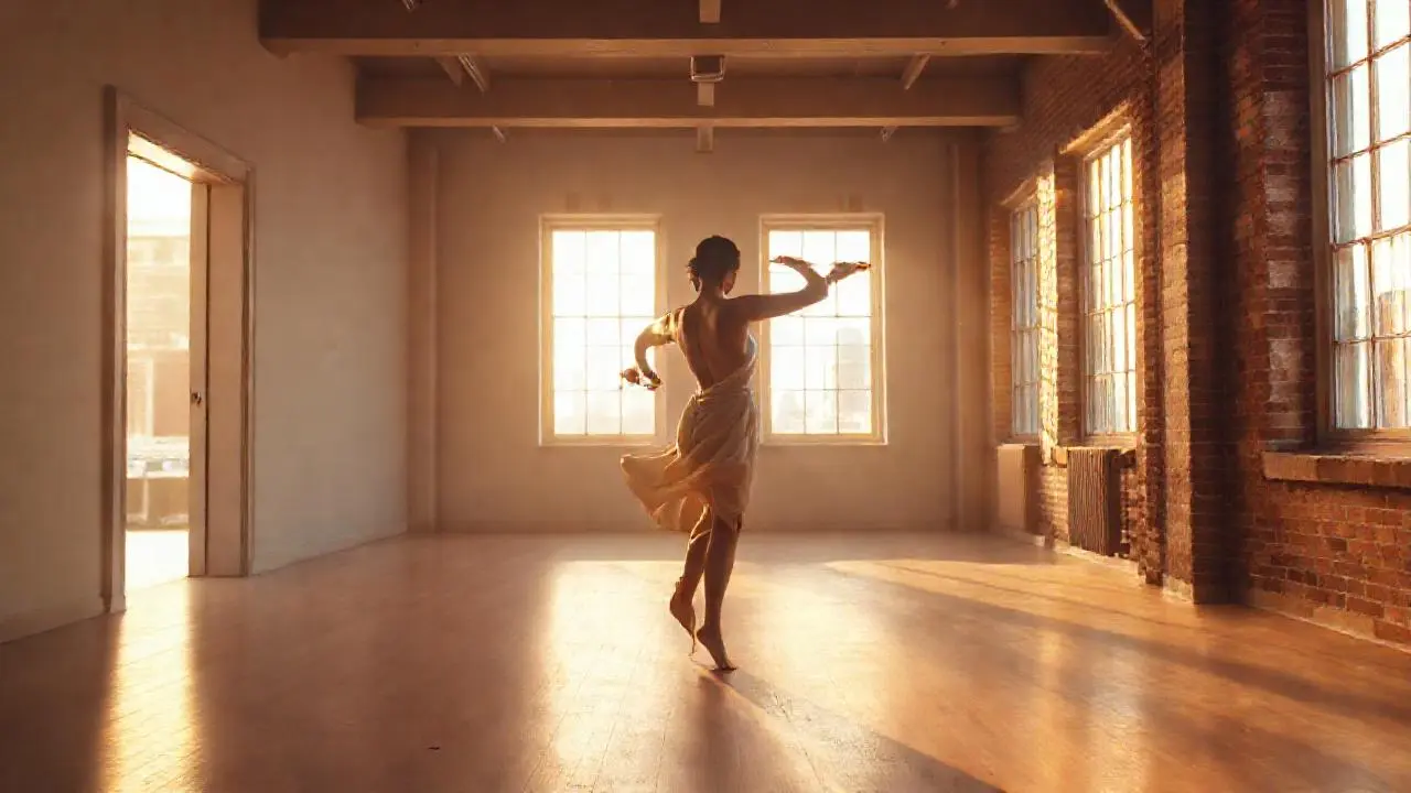 Luz natural ilumina un estudio de danza
