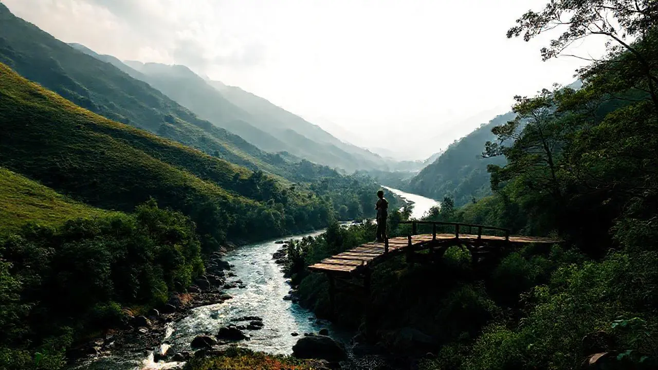 Paisaje natural sereno y atmosférico