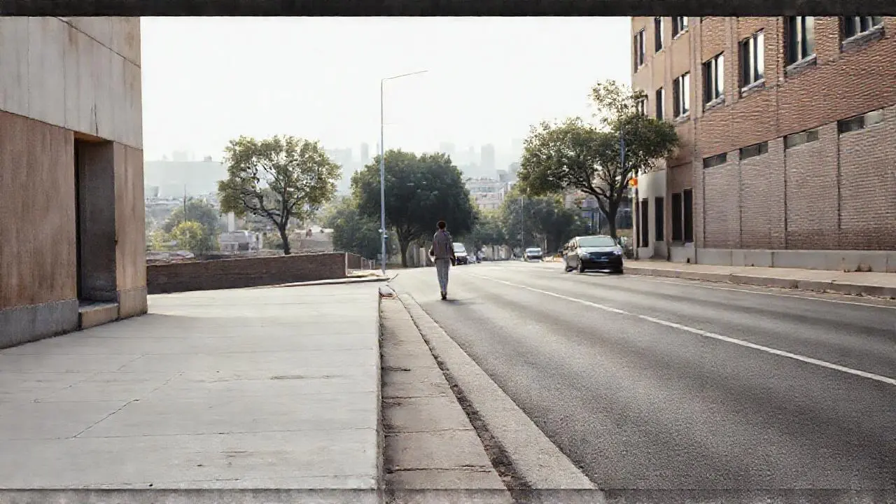 Una tarde urbana tranquila y difusa