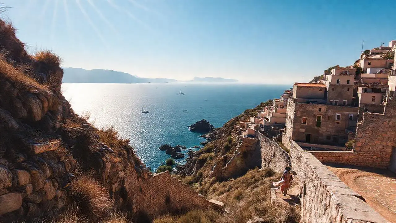 Paisaje costero sereno y luminoso