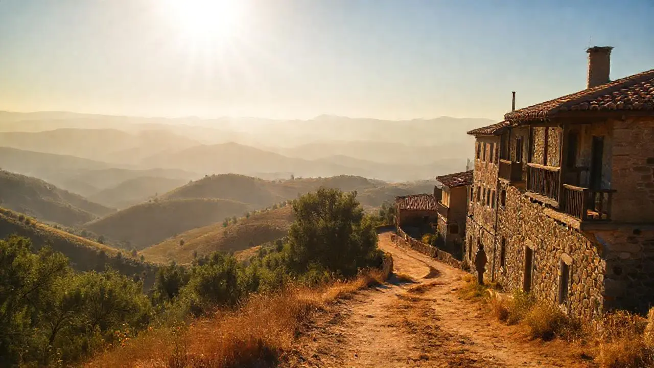 Paisaje rural tranquilo y soleado