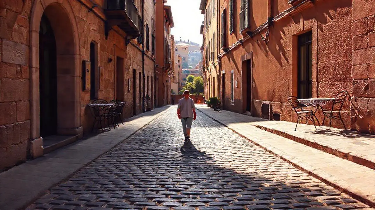 Calle tranquila, ambiente urbano y relajado