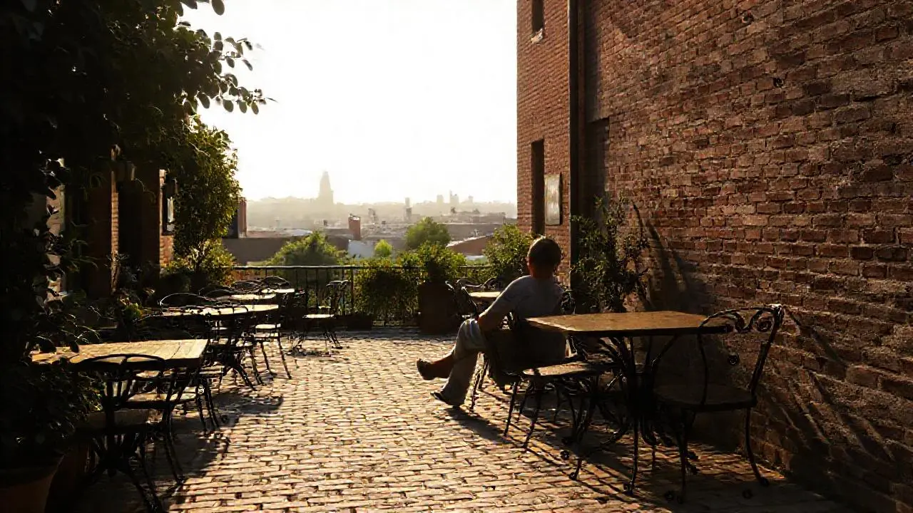 Escena urbana tranquila y ligeramente difusa