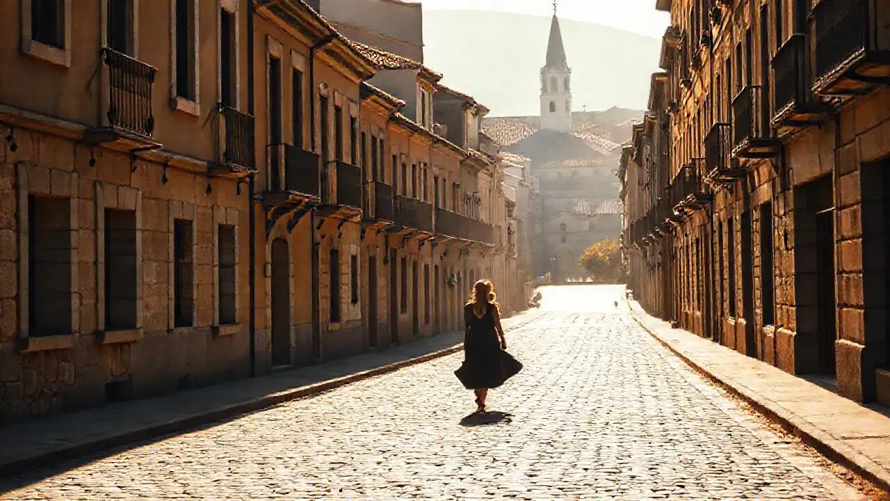Tarde urbana, atmósfera serena y polvorienta