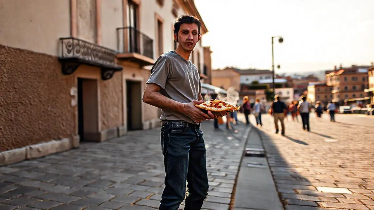 Escena urbana relajada, luz suave y cotidiana