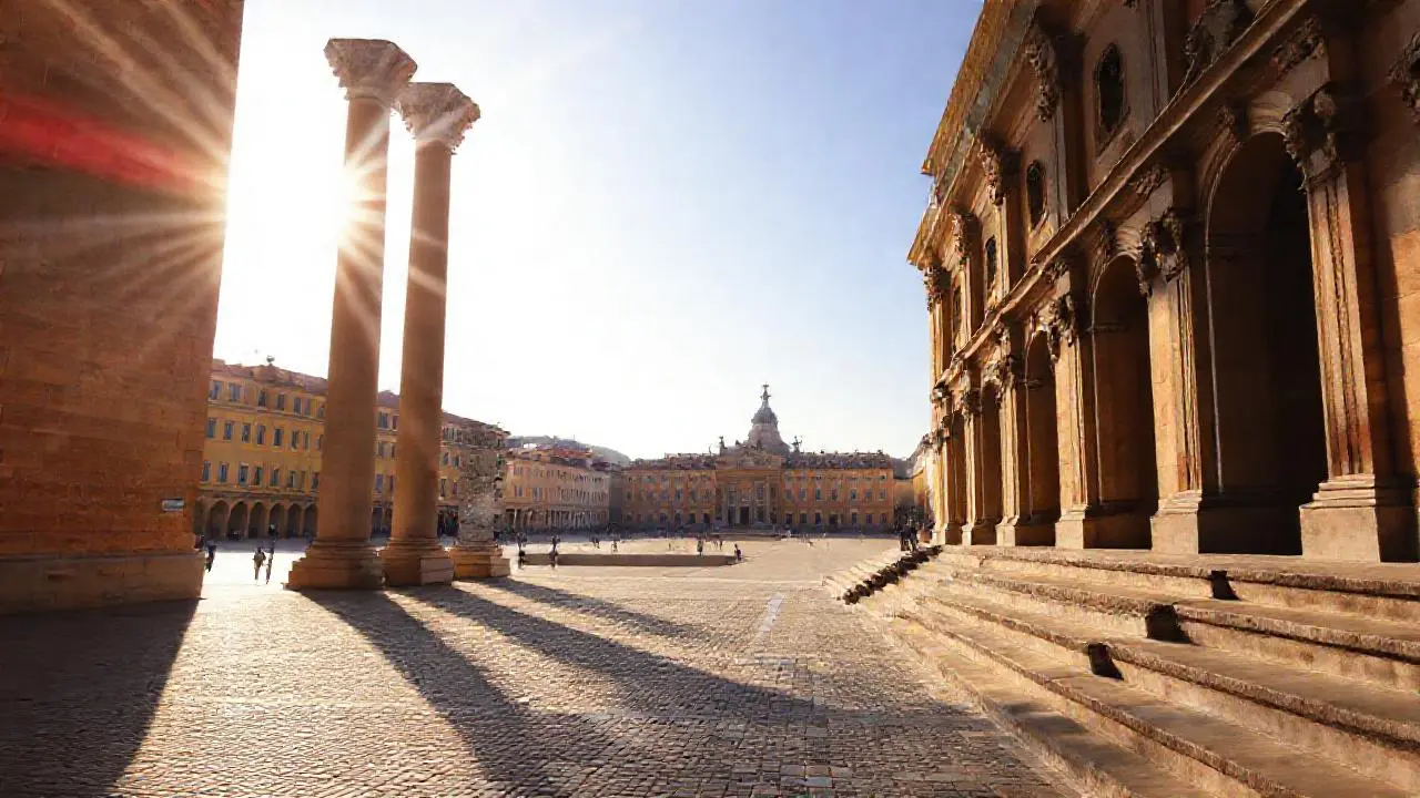 Arquitectura histórica, luz suave y espacios amplios