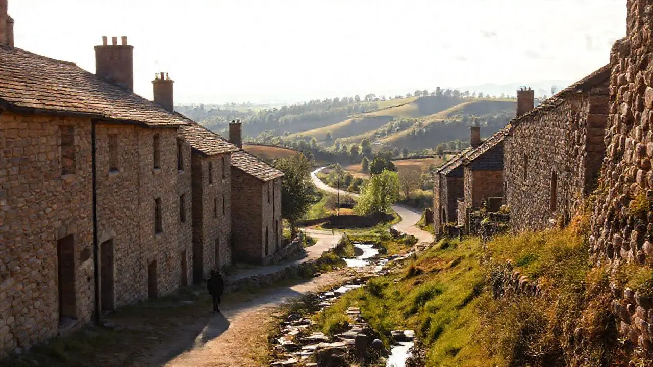 Paisaje tranquilo, luz suave y espacio amplio