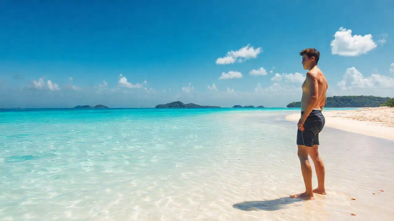 Playa tropical, calma y relajación total