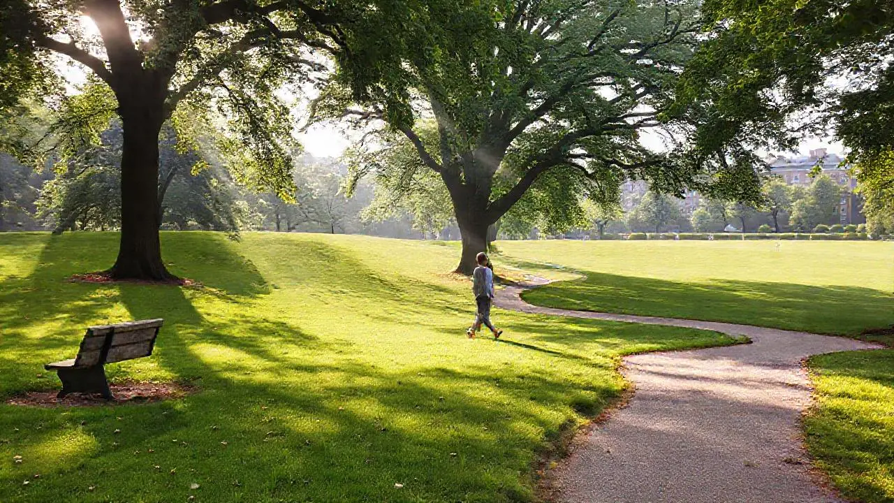 Paseo tranquilo en un jardín sereno