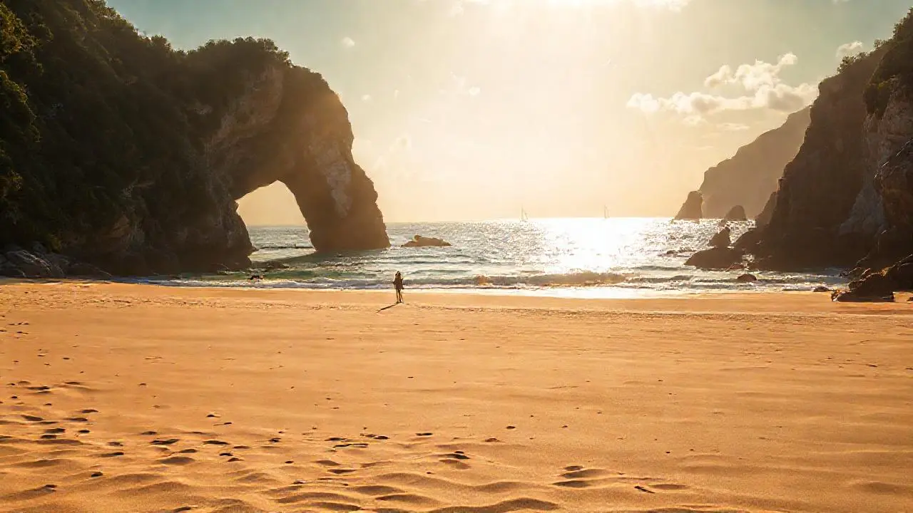 Playa extensa, serena y natural