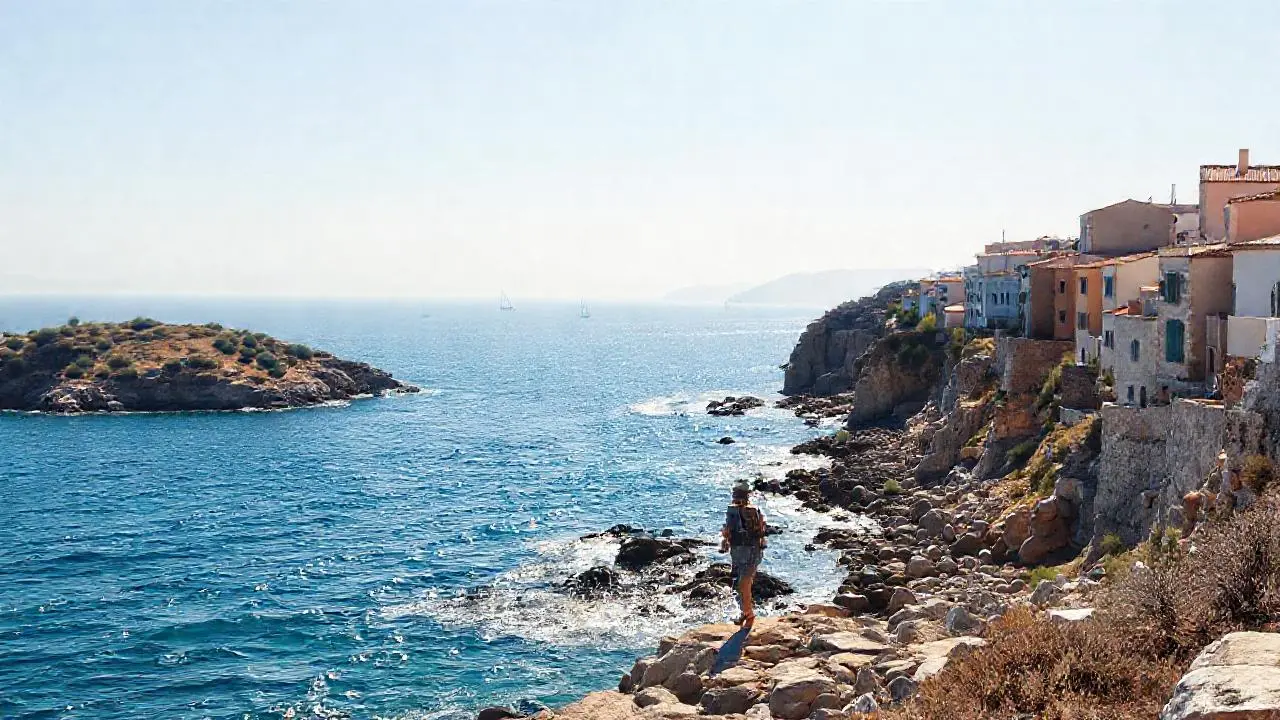 Paz serena en un paisaje costero