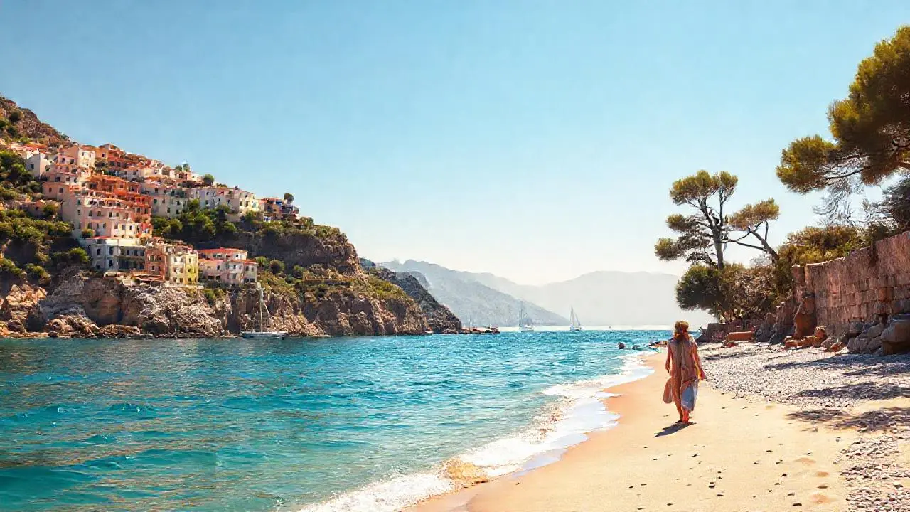 Un paisaje costero cálido y sereno