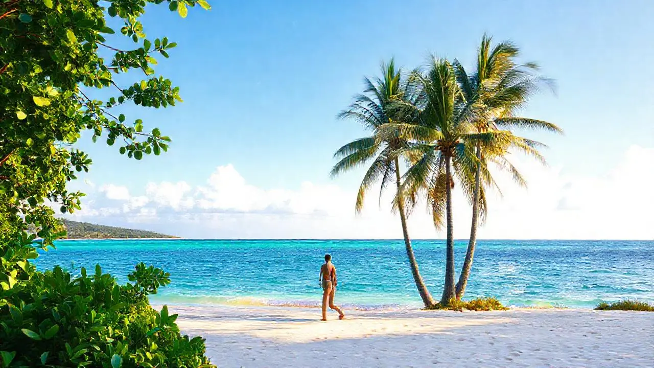 Escena costera tranquila y espaciosa