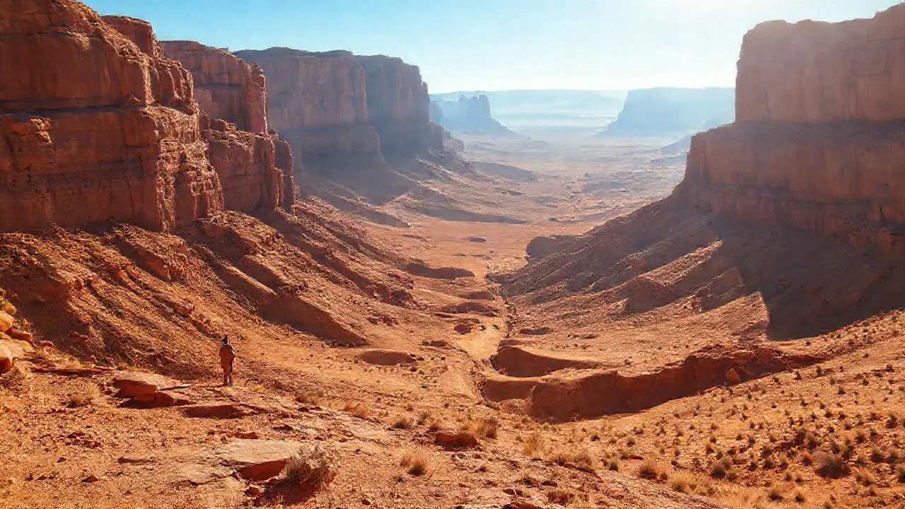 Paisaje desértico, vasto y silencioso