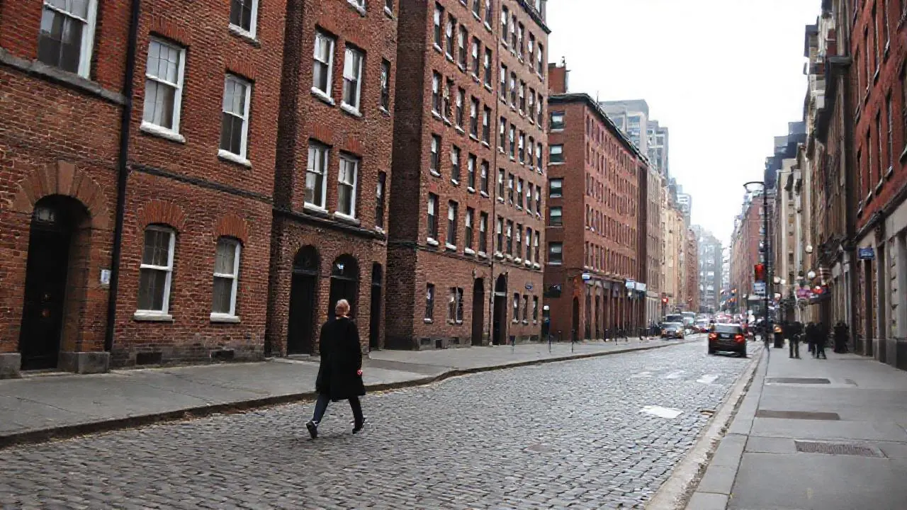 Calle urbana, ambiente melancólico y distante