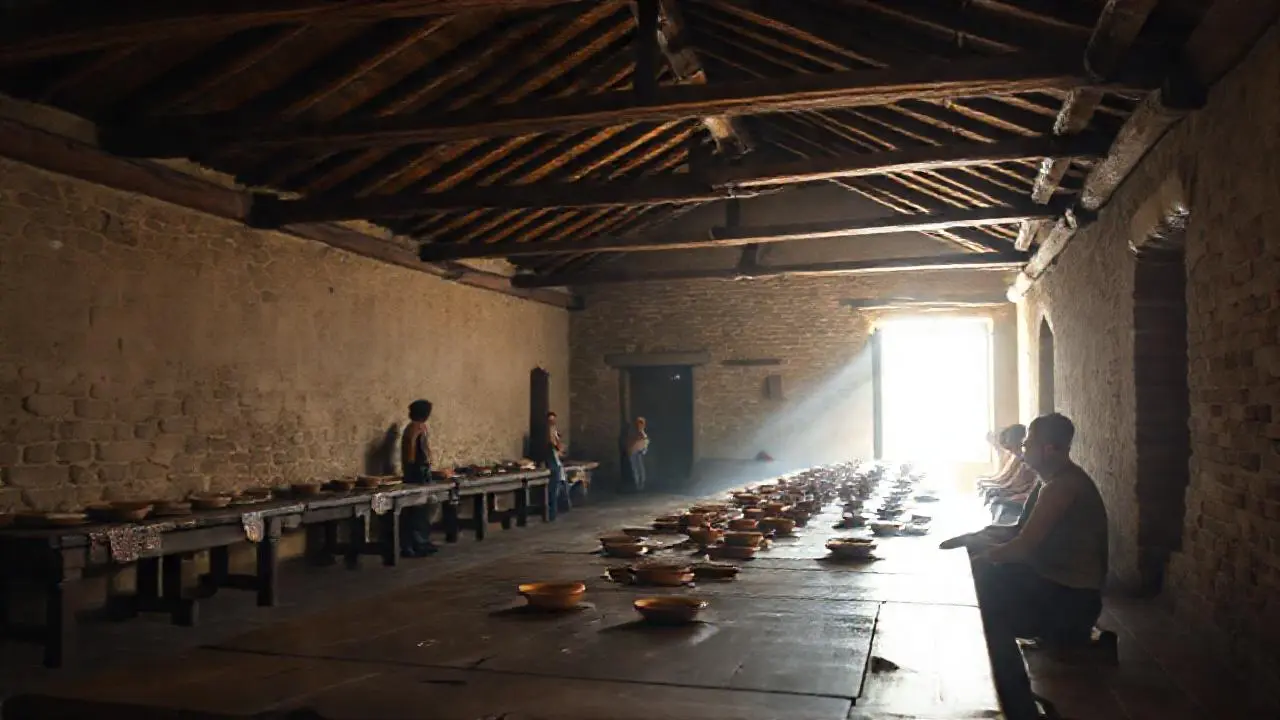Interior rústico, cálido y con luz suave