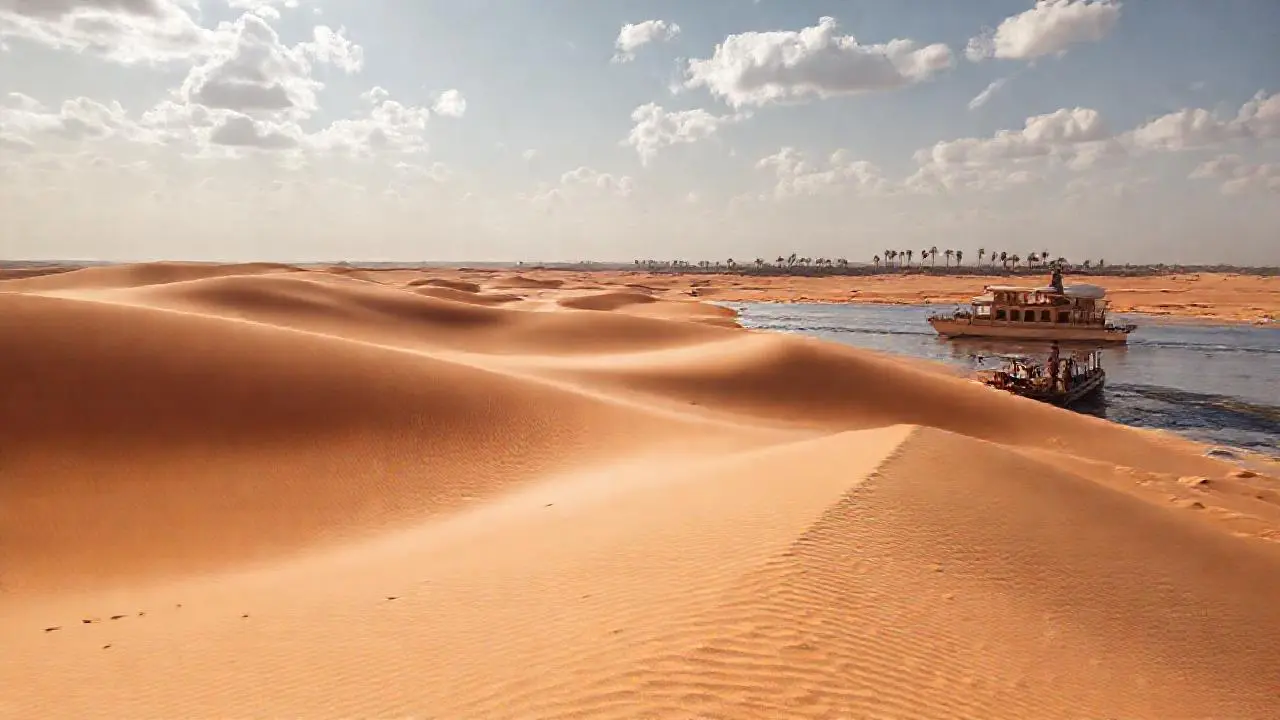 Paisaje desértico tranquilo bajo un cielo amplio