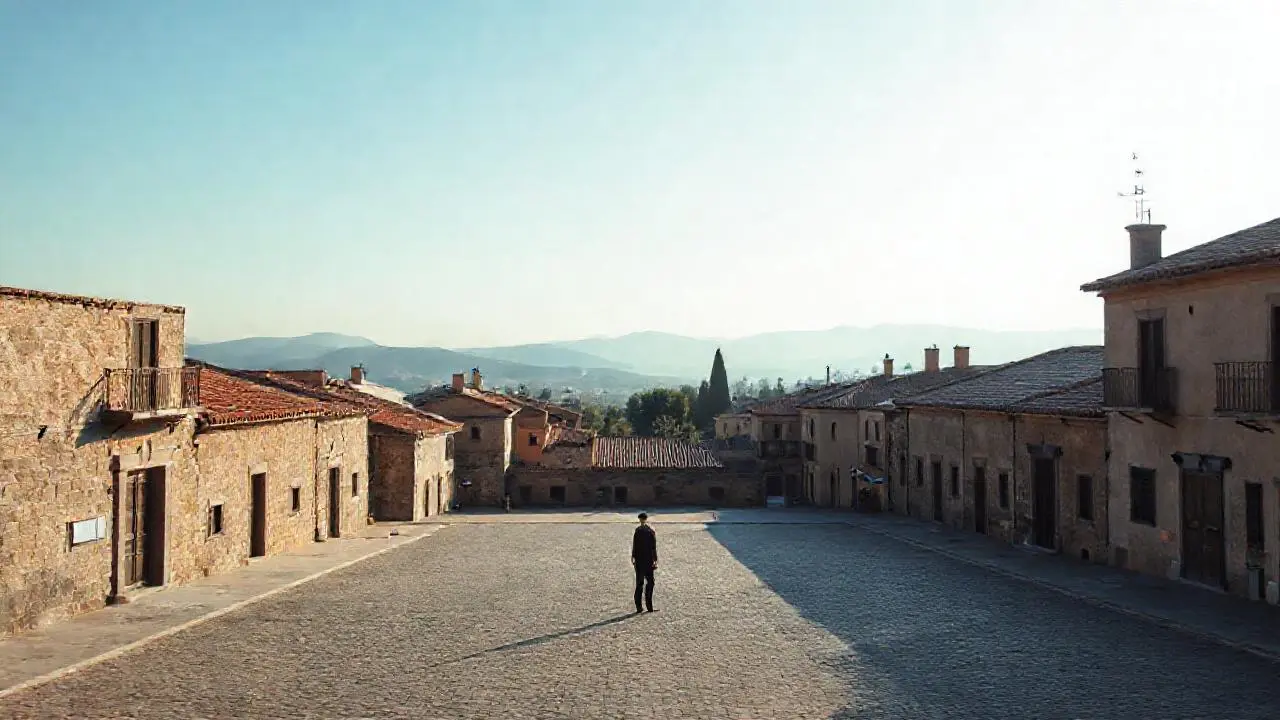 Paz serena en un pueblo antiguo