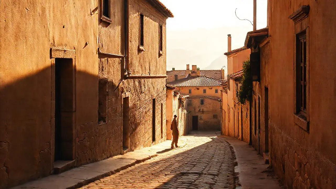 Escena antigua, tranquila y soleada