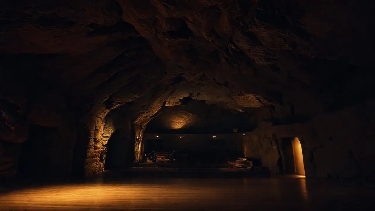 Cueva cavernosa, atmósfera natural y misteriosa