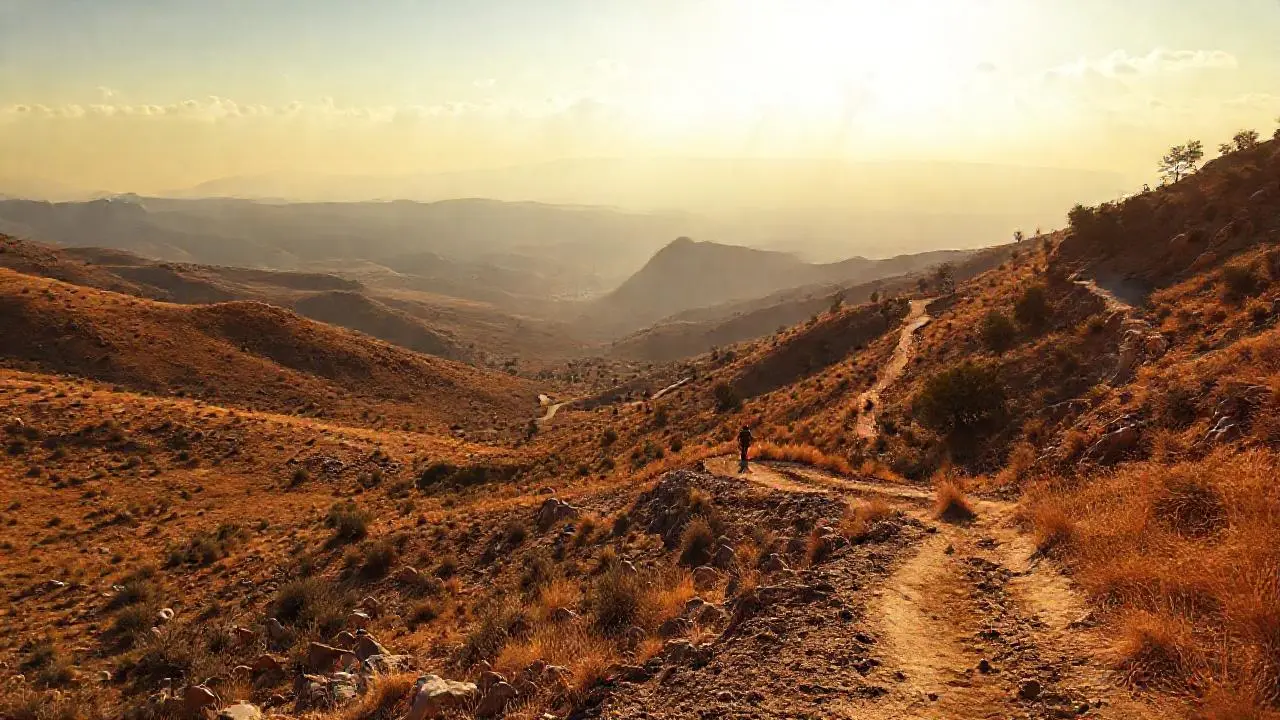 Paisaje árido, amplio y sereno