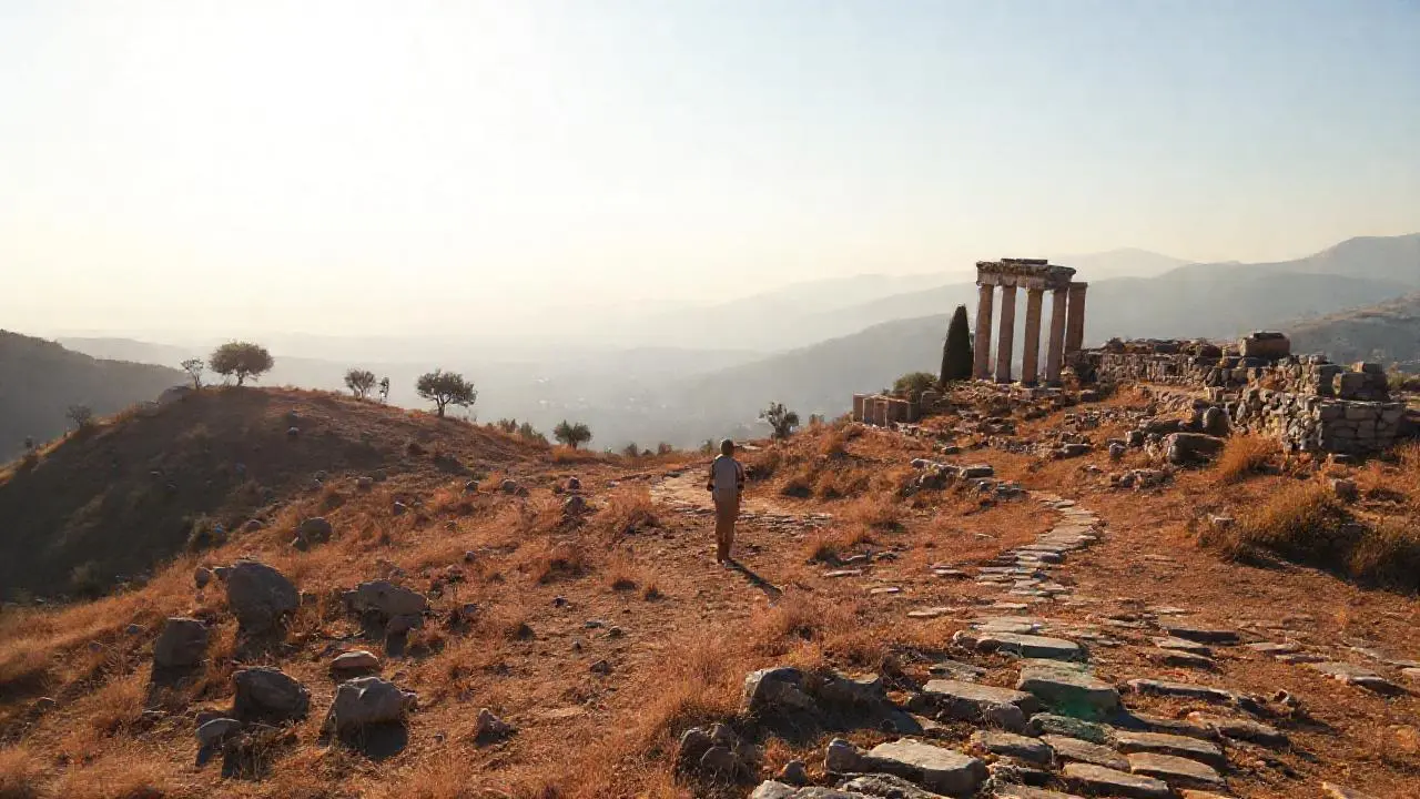 Paisaje antiguo, sereno y vasto