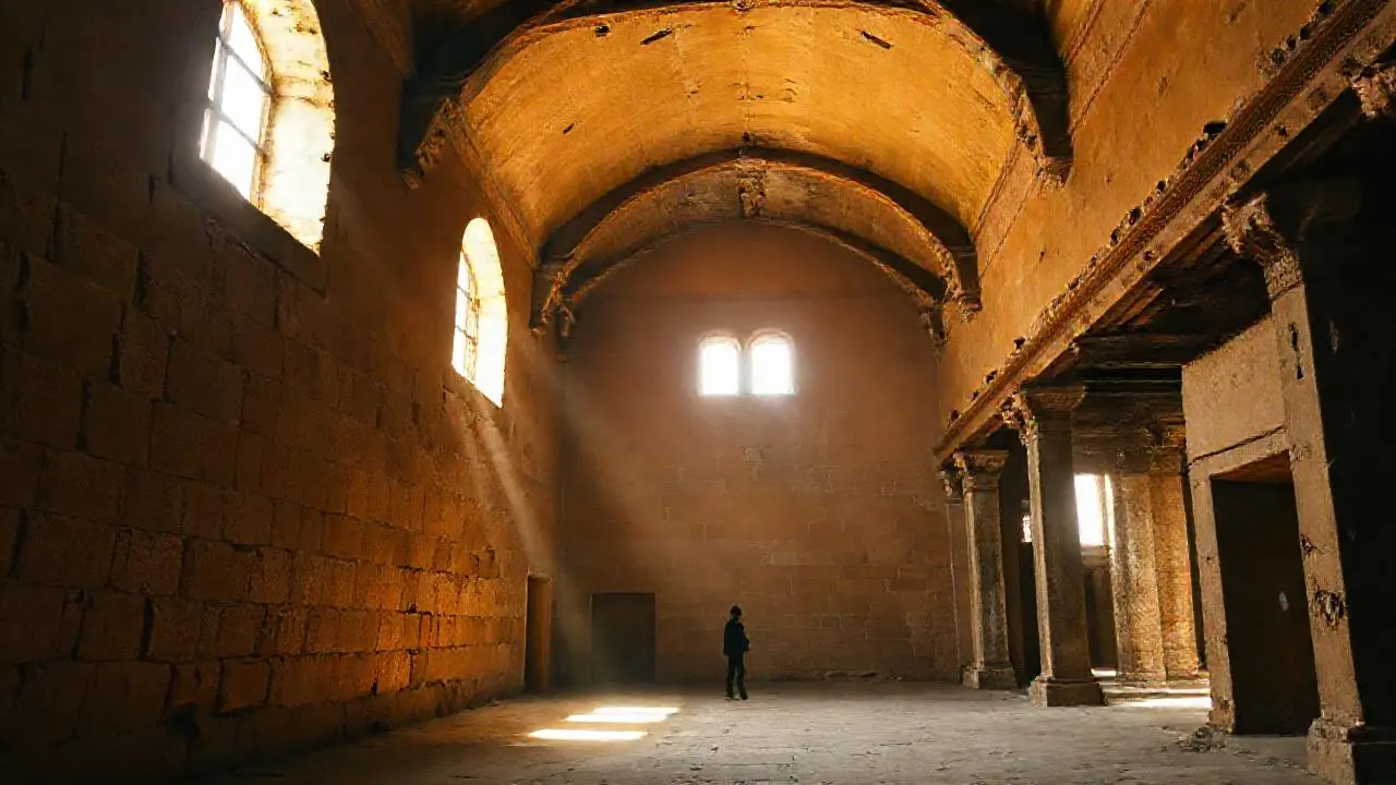 Antiguo espacio, lleno de luz y sombra