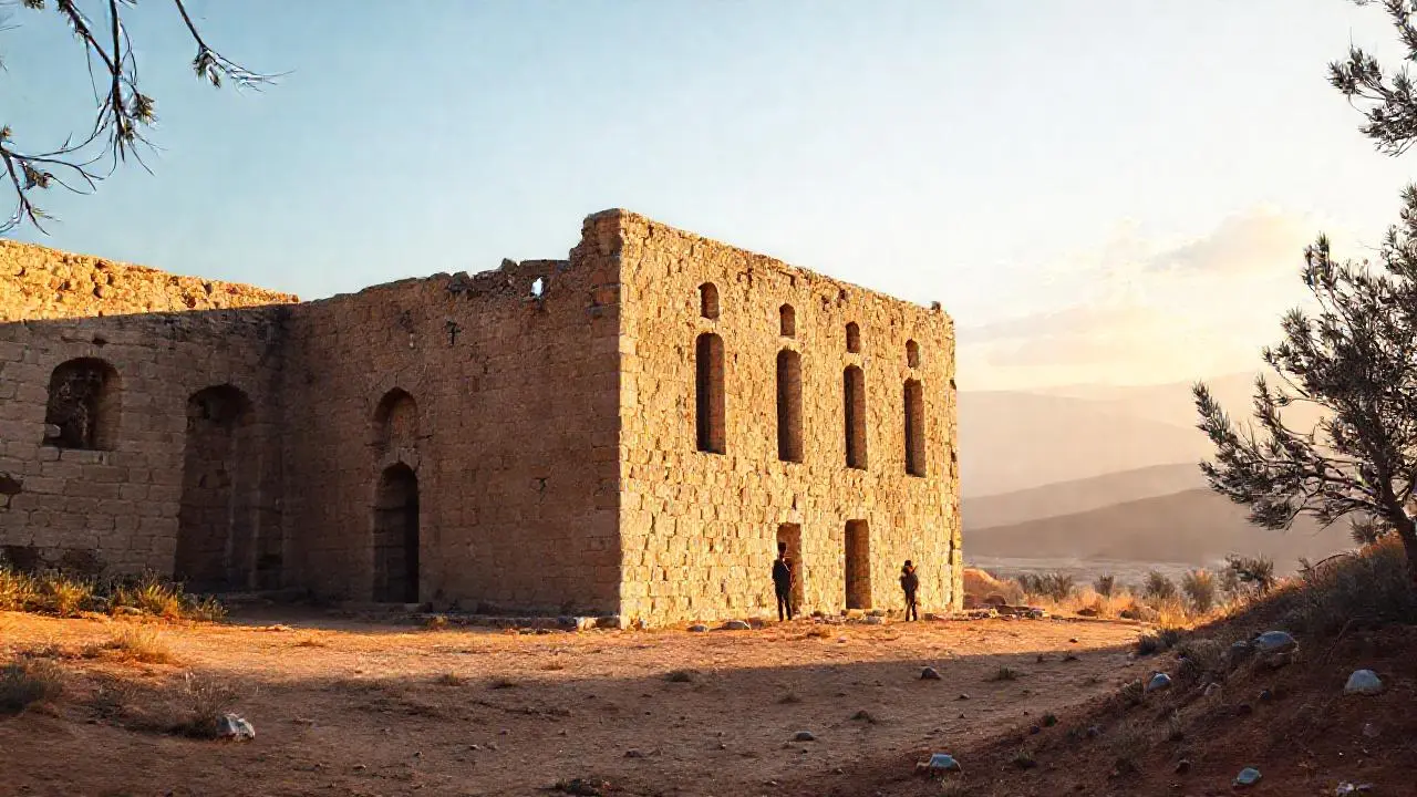 Ruinas antiguas bajo cielos serenos